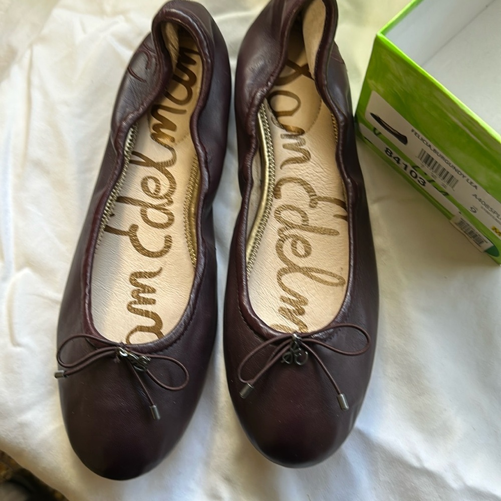 Sam Edelman burgundy leather flats size 9